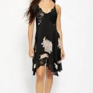Intimately Free People Table For Two Black Twilight Combo Slip Dress Sz small